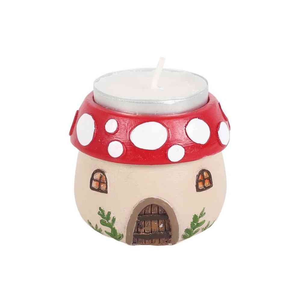 Something Different - Mushroom House Resin Theelichthouder - Multicolours